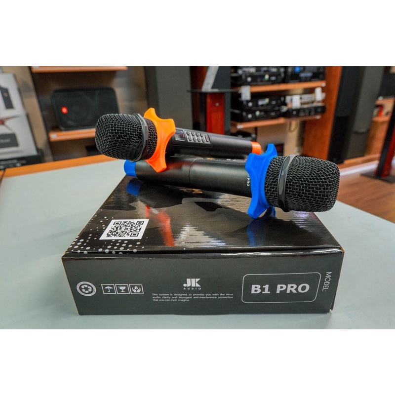 Mic JKAUDIO B1 PRO, Bộ 2 micro không dây cao cấp dành cho dàn karaoke, loa kéo, loa di động