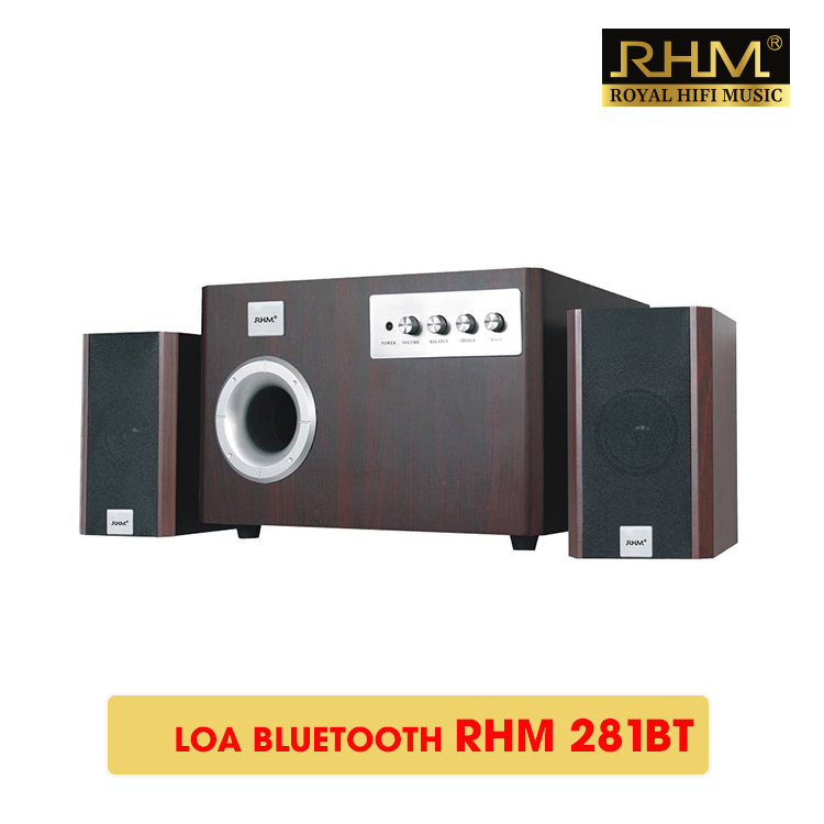 Loa để bàn cao cấp RMH RM281BT, loa nghe nhạc cao cấp RHM 281BT, loa để kệ tivi với thiết kế vân gỗ sang trọng, công suất 60W, loa vi tính hỗ trợ Bluettooth