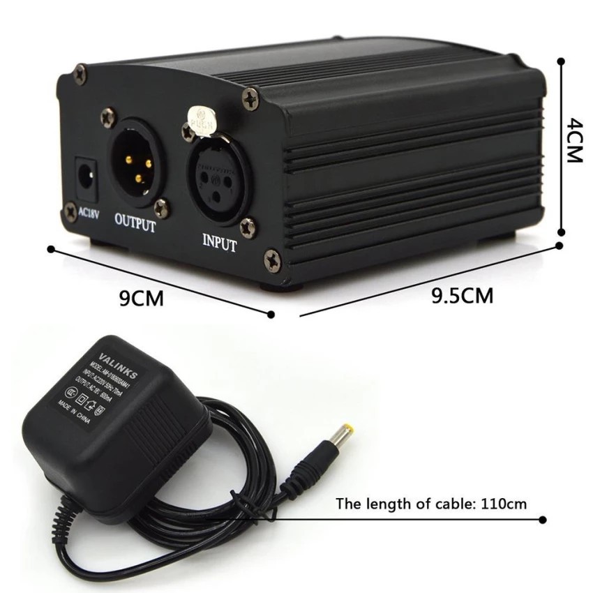 Nguồn Phantom 48V dành cho micro Condenser PC K200-K320-K600. Míc dùng nguồn 48V, mic thu âm