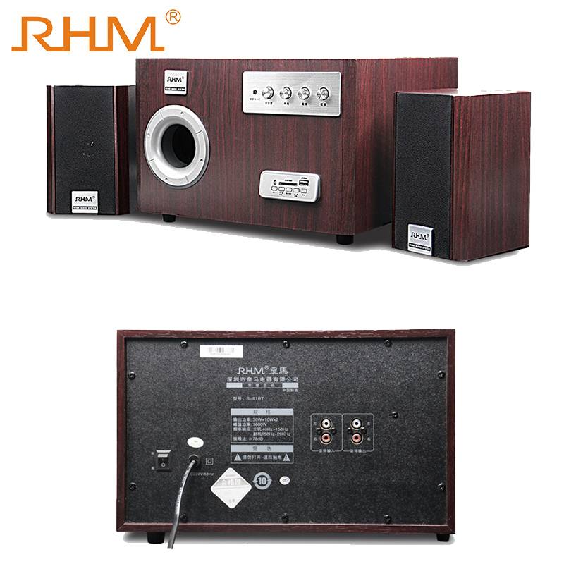 Loa để bàn cao cấp RMH RM281BT, loa nghe nhạc cao cấp RHM 281BT, loa để kệ tivi với thiết kế vân gỗ sang trọng, công suất 60W, loa vi tính hỗ trợ Bluettooth