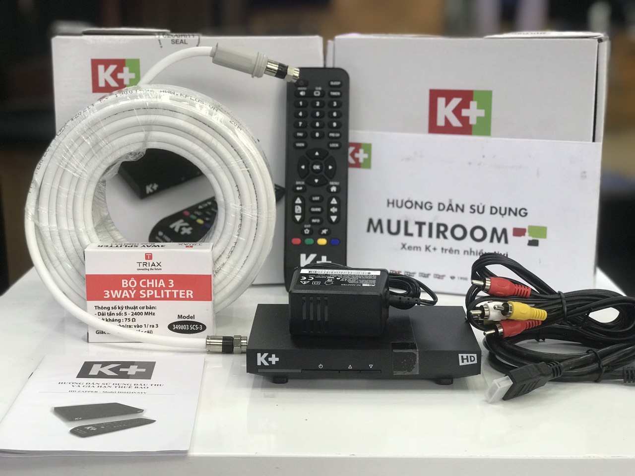 Bộ thuê bao phụ K+ Multiroom tự lắp đặt đơn giản. Truyền Hình K+ Bình Ansi (50k/tháng)