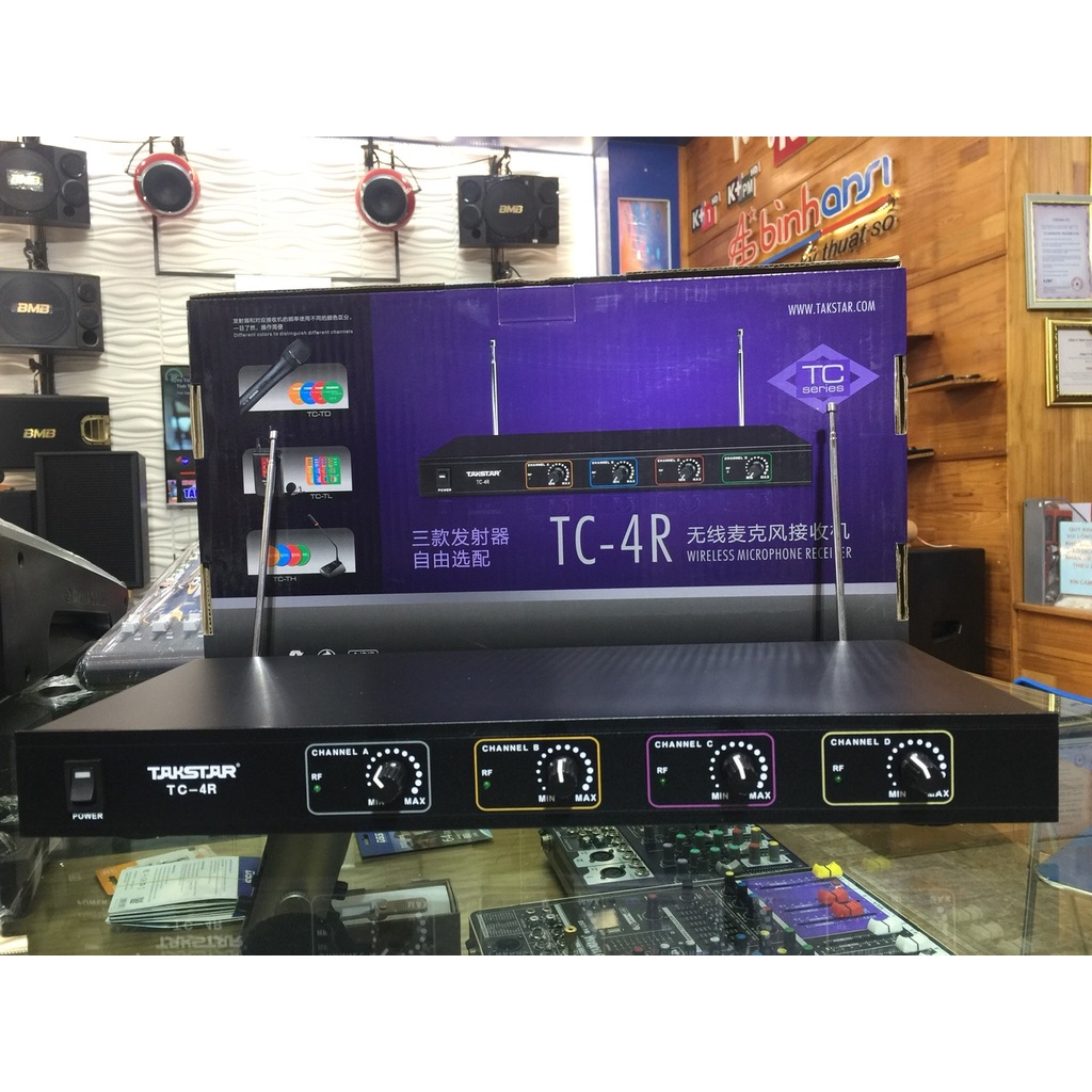 Mic hội nghị không dây Takstar TC-4R ( Bộ 4 micro hội thảo không dây ) Hàng chính hãng