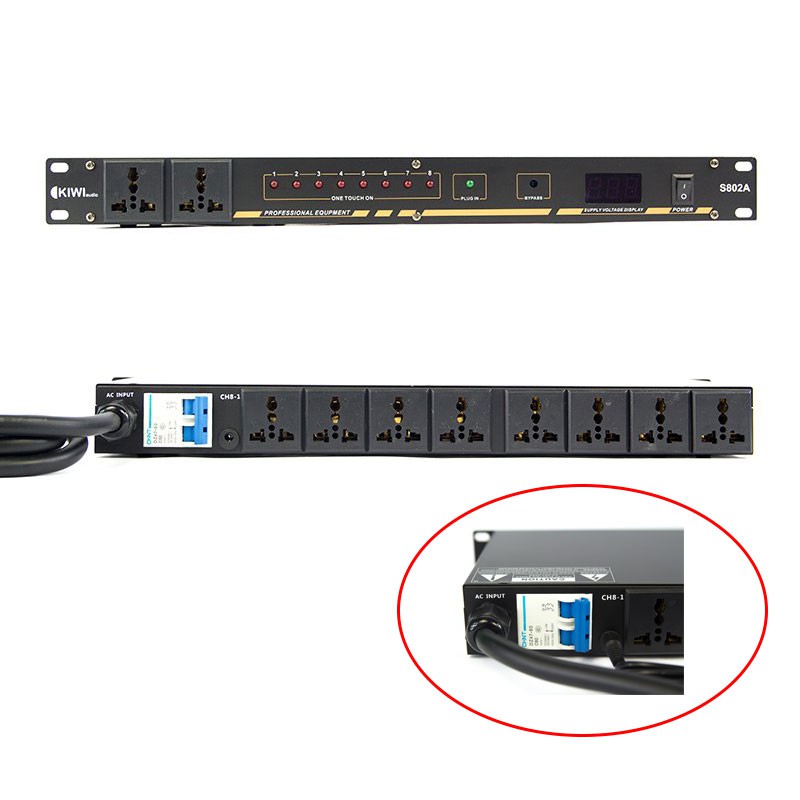 Quản lý nguồn Kiwi S802A, có aptomat tự động ngắt khi quá tải