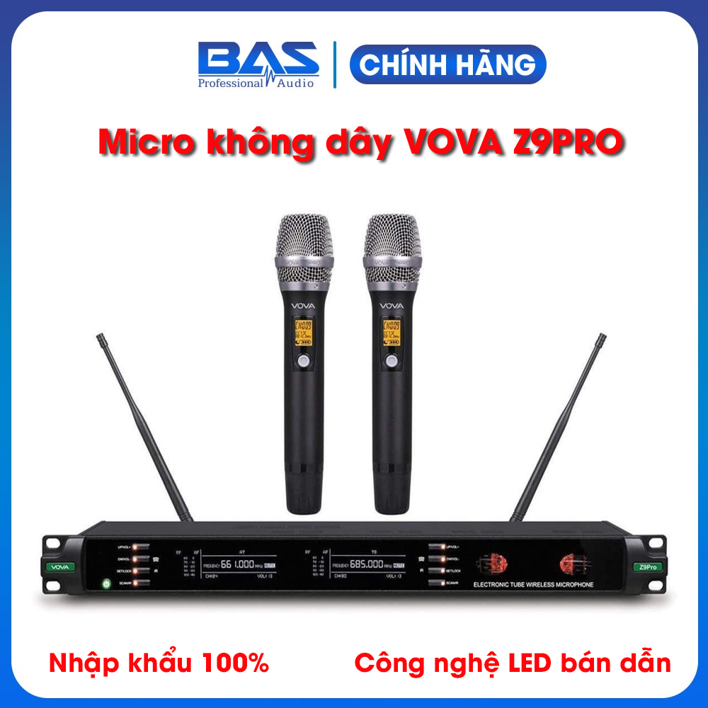 Vova Z9 Pro - Mic không dây nhập khẩu chính hãng, sử dụng công nghệ bóng đèn led bán dẫn hoàn toàn mới