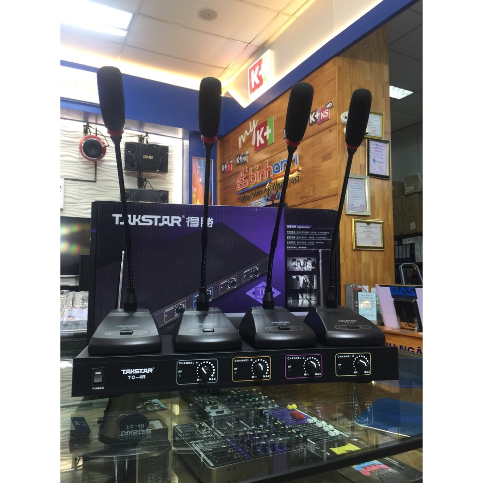 Mic hội nghị không dây Takstar TC-4R ( Bộ 4 micro hội thảo không dây ) Hàng chính hãng