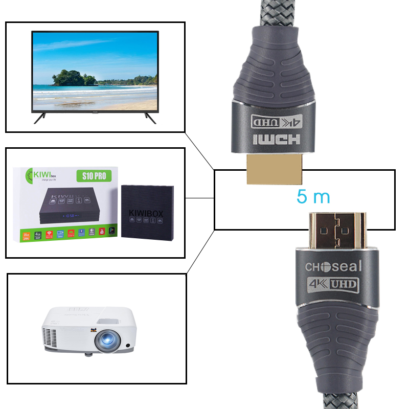 Dây HDMI Choseal - hỗ trợ 4k và 3D (5m)