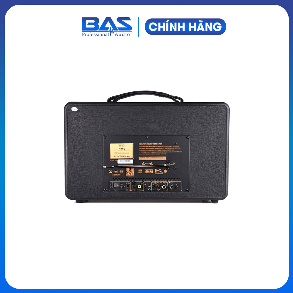 Loa di động Neko NK06, 2 micro, điều khiển từ xa, kết nối bluetooth, có cổng cắm nhạc cụ