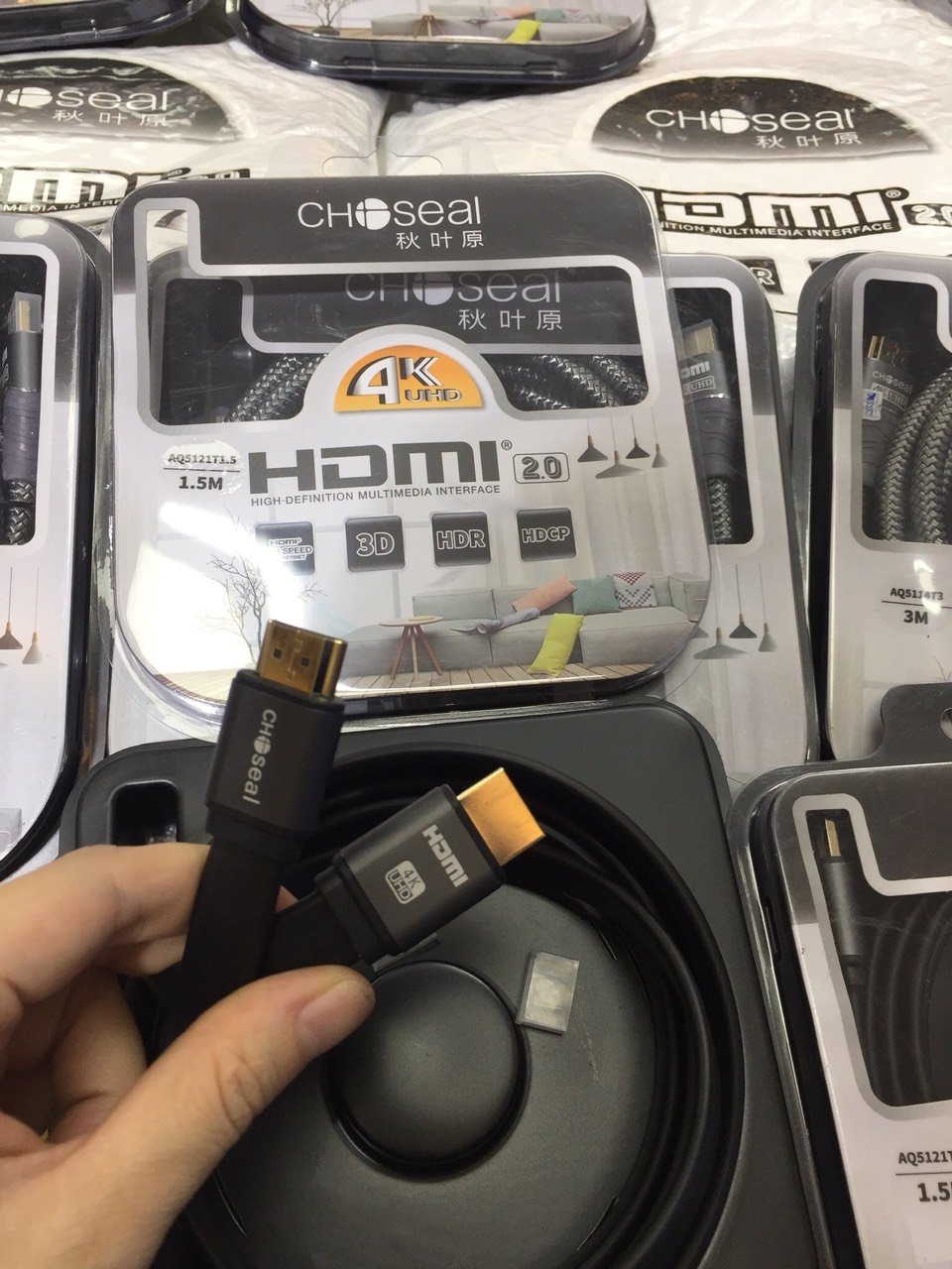 Dây cáp HDMI choseal 1.5m, 3m, 5m, 10m, 15m, 20m Dây HDMI cao cấp bọc lụa dùng kêt nối tivi, máy tính, máy chiếu