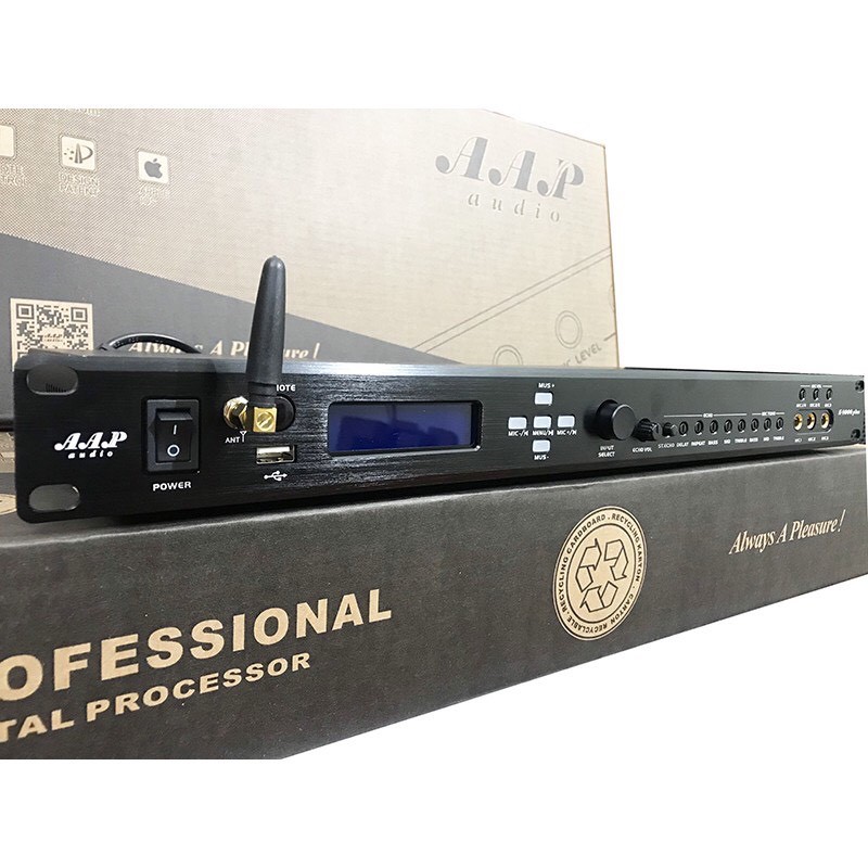 Vang số AAP Audio K8000 plus kết nối Bluetooth có thể chỉnh tay dùng cho dàn karaoke gia đình.