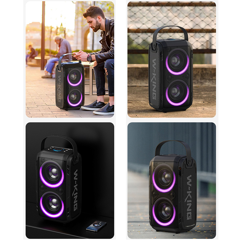 Loa karaoke bluetooth W-King T9, tặng kèm micro không dây cao cấp