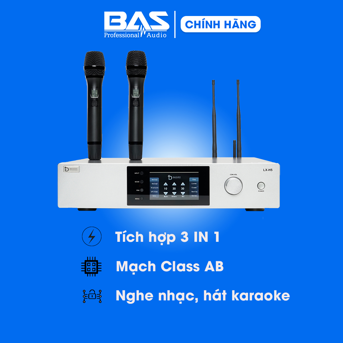 Amply liền vang số liền micro không dây dBacoustic LX H5