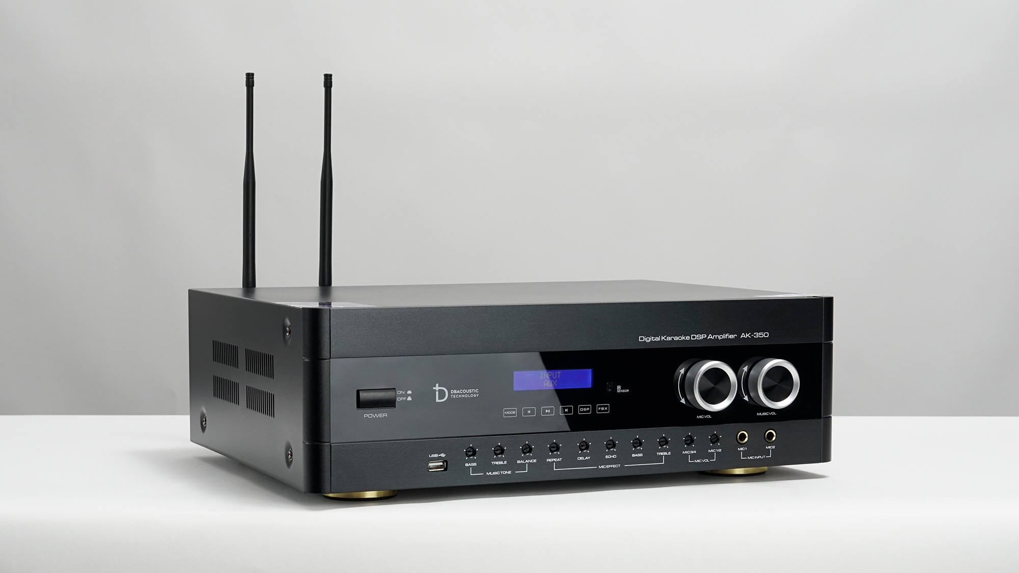 Ampli liền vang liền micro dBacoustic AK350, amply karaoke 3in1