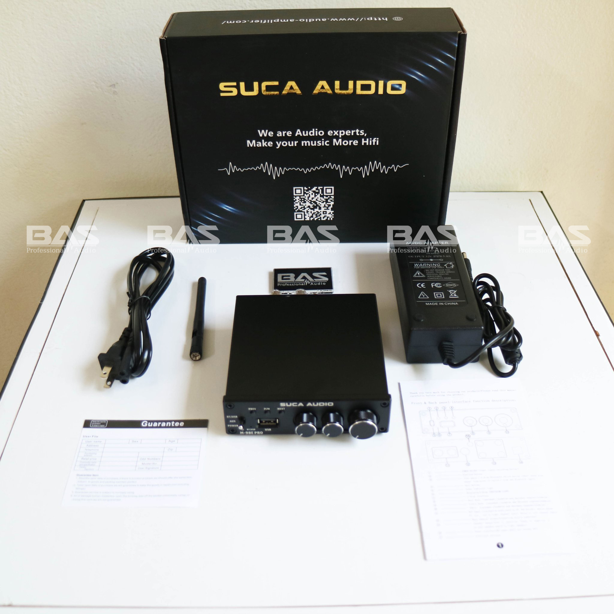 Amply kỹ thuật số SUCA AUDIO M98E PRO, 160w 2 kênh, AUX, Bluetooth