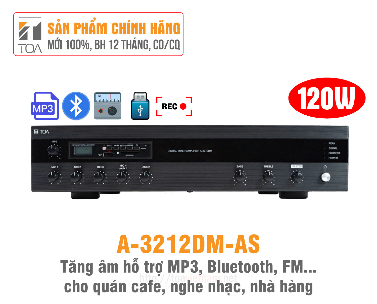 Amply TOA 120W A-3212DM-AS