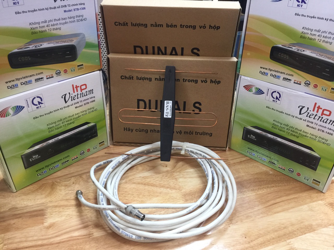 Anten VRY liền dây, anten khuếch đại thu các kênh TV trên hạ tầng DVB T2