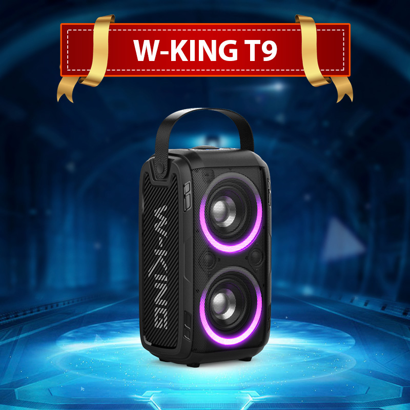 Loa karaoke bluetooth W-King T9, tặng kèm micro không dây cao cấp