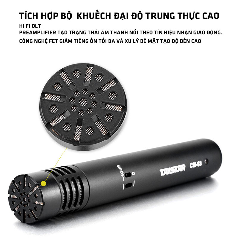 Micro thu âm nhạc cụ hát hợp xướng Takstar CM-63