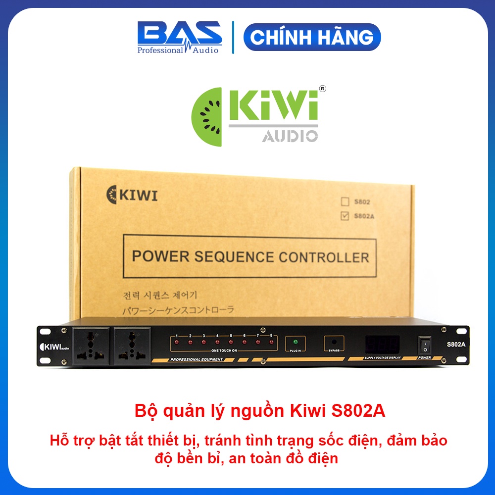 Quản lý nguồn Kiwi S802A, có aptomat tự động ngắt khi quá tải