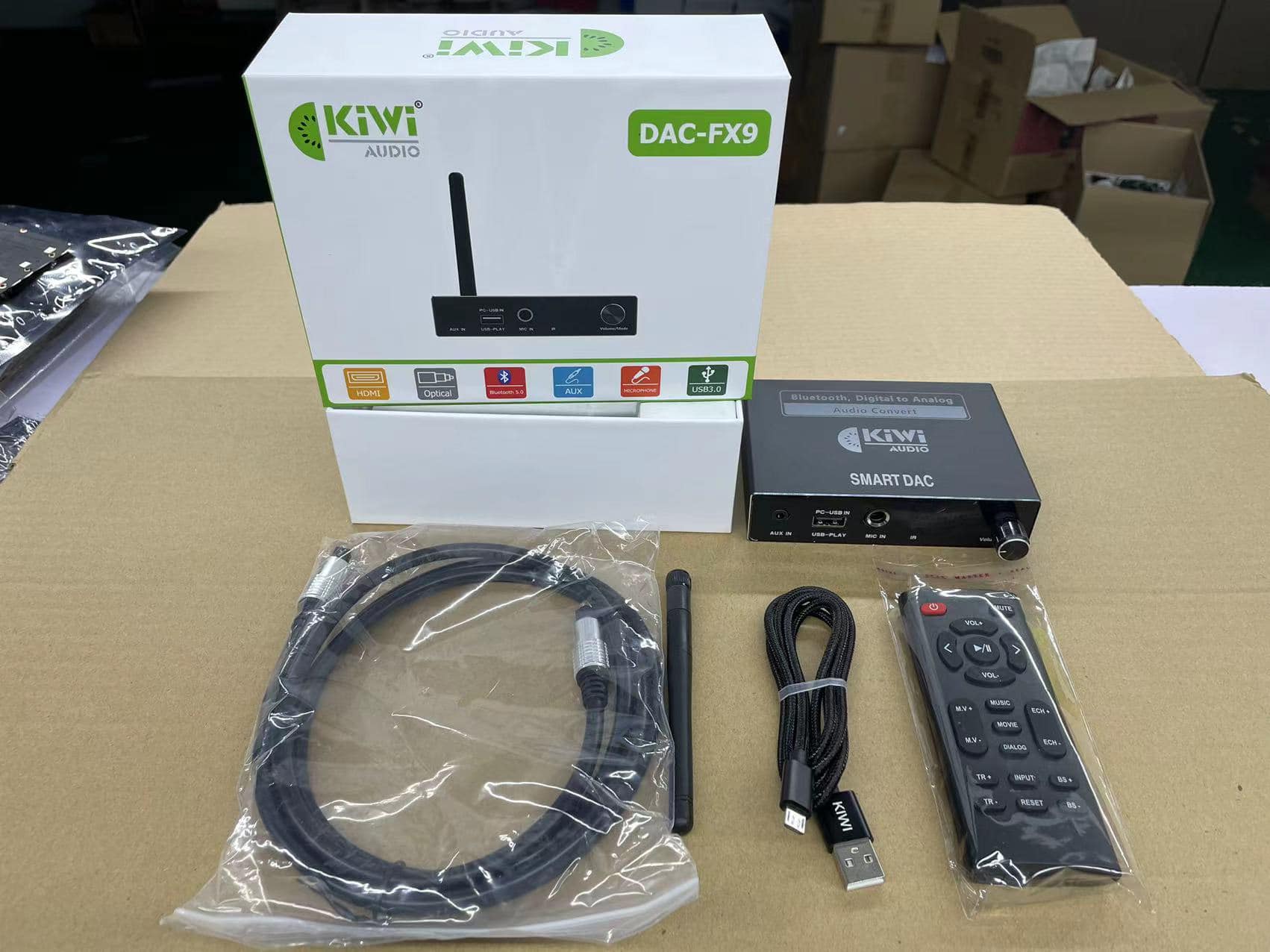 DAC Kiwi FX9 _ Bộ chuyển đổi tín hiệu âm thanh số, tích hợp cổng micro