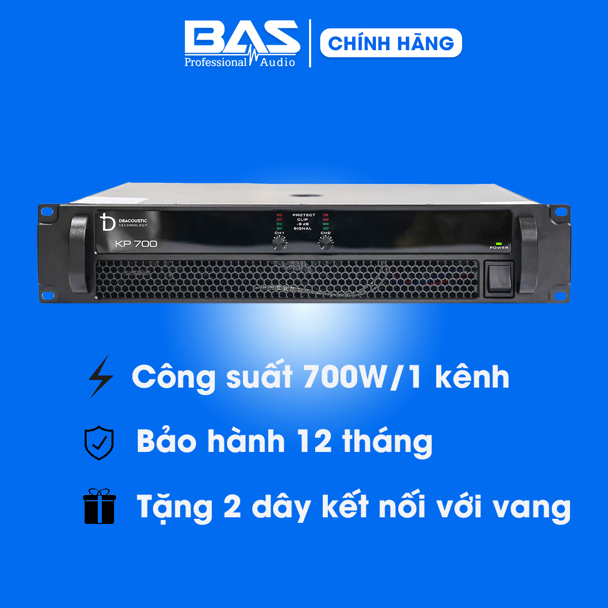 Công suất dBacoustic KP700 Premium, 2x700W, Class H