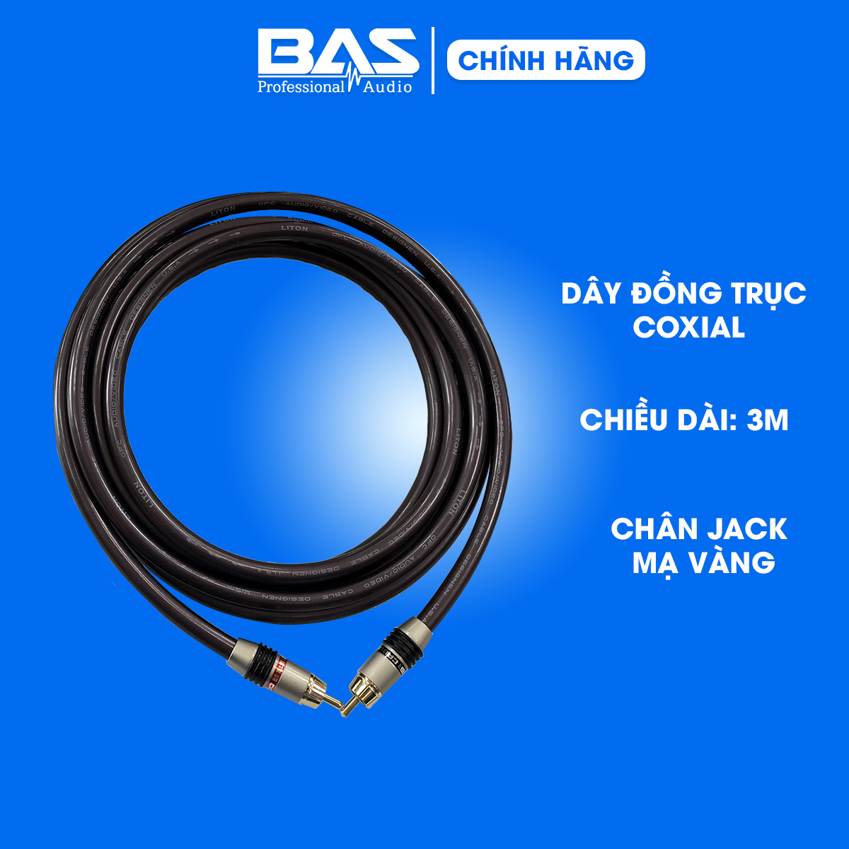 Dây coaxial digital Liton 3m, cáp đồng trục