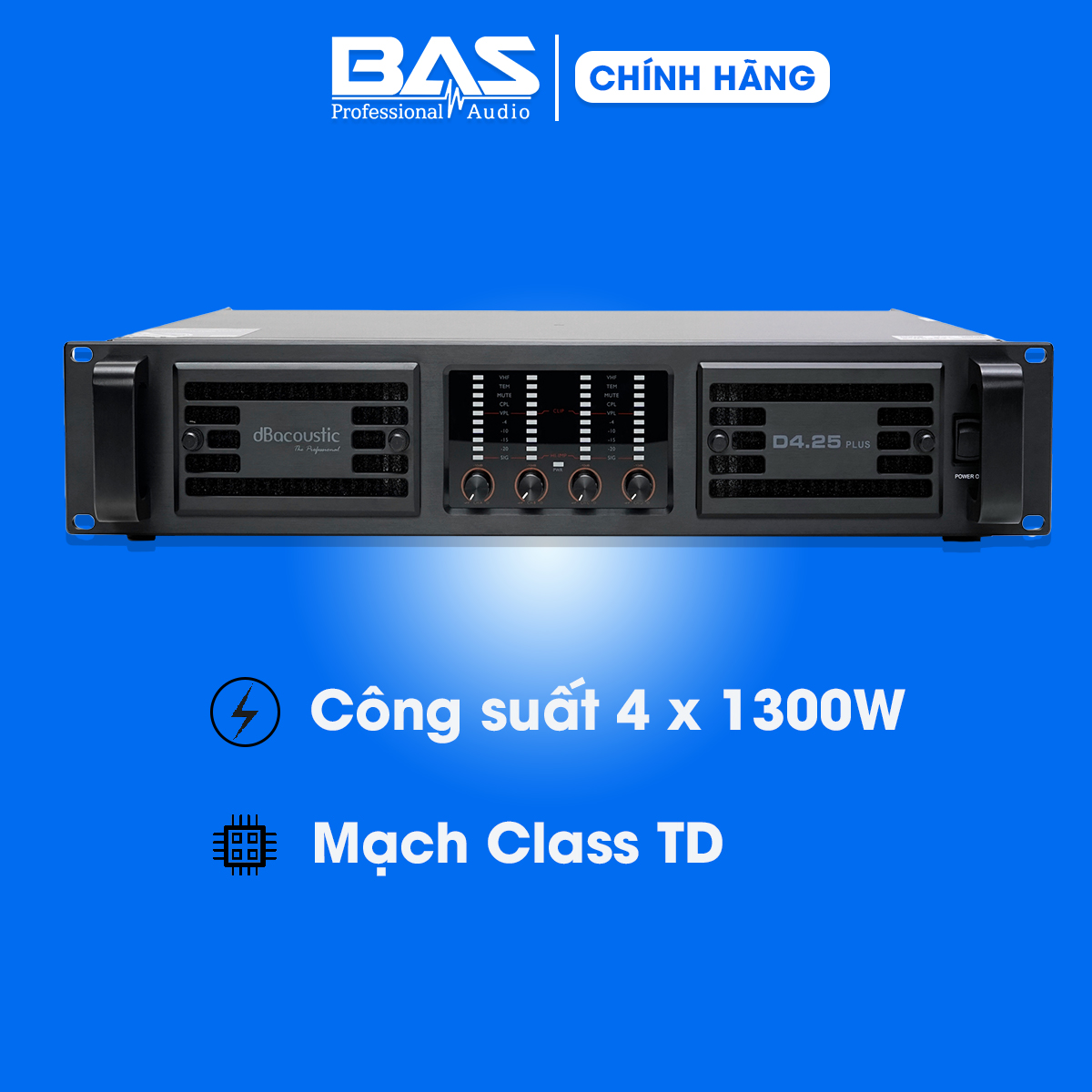 Đẩy dBacoustic D4.25 Plus Premium, 4x1300W, Class TD