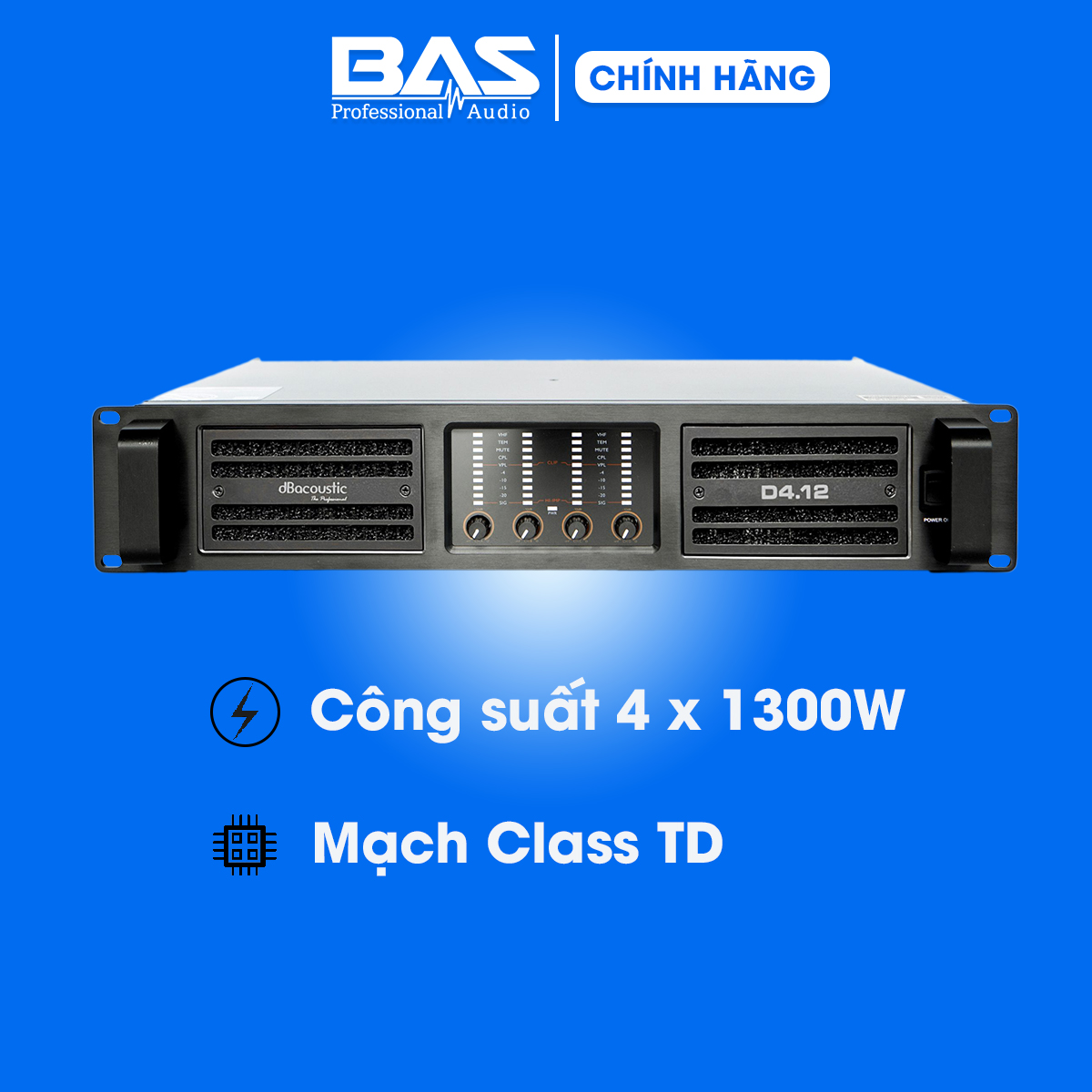 Công suất 4 kênh dBacoustic D4.12 800W/CH - hàng nhập khẩu chính hãng