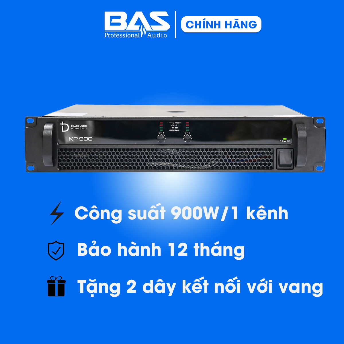 Cục đẩy công suất dBacoustic KP900 Premium, 2x900W, Class H