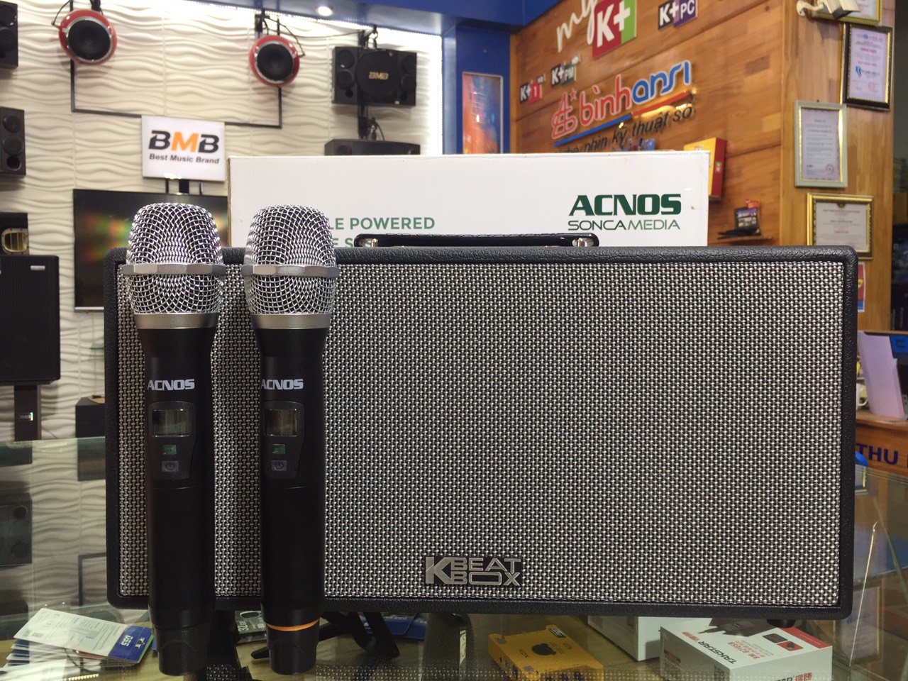 Loa karaoke xách tay ACNOS CS447, loa bluetooth di động chính hãng Sonca media