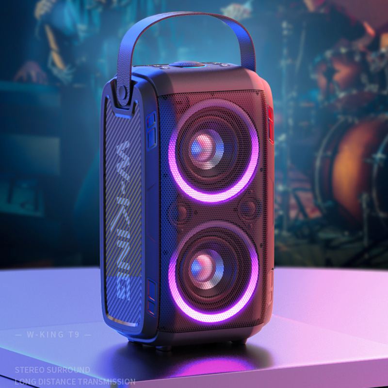 Loa karaoke bluetooth W-King T9, tặng kèm micro không dây cao cấp