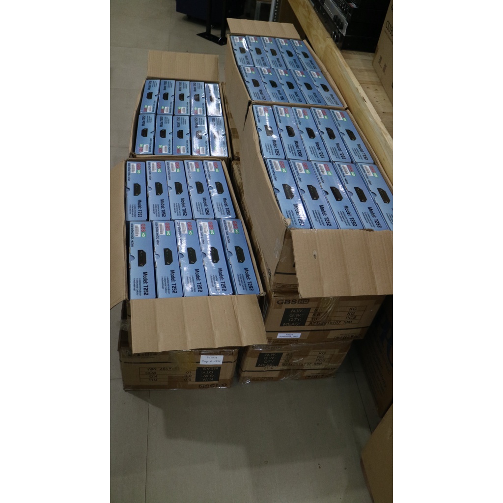 Combo đầu thu kỹ thuật số DVB T2 GBS HD T252 chia 2 tivi xem 2 kênh khác nhau cùng lúc và anten VRY dài 12m