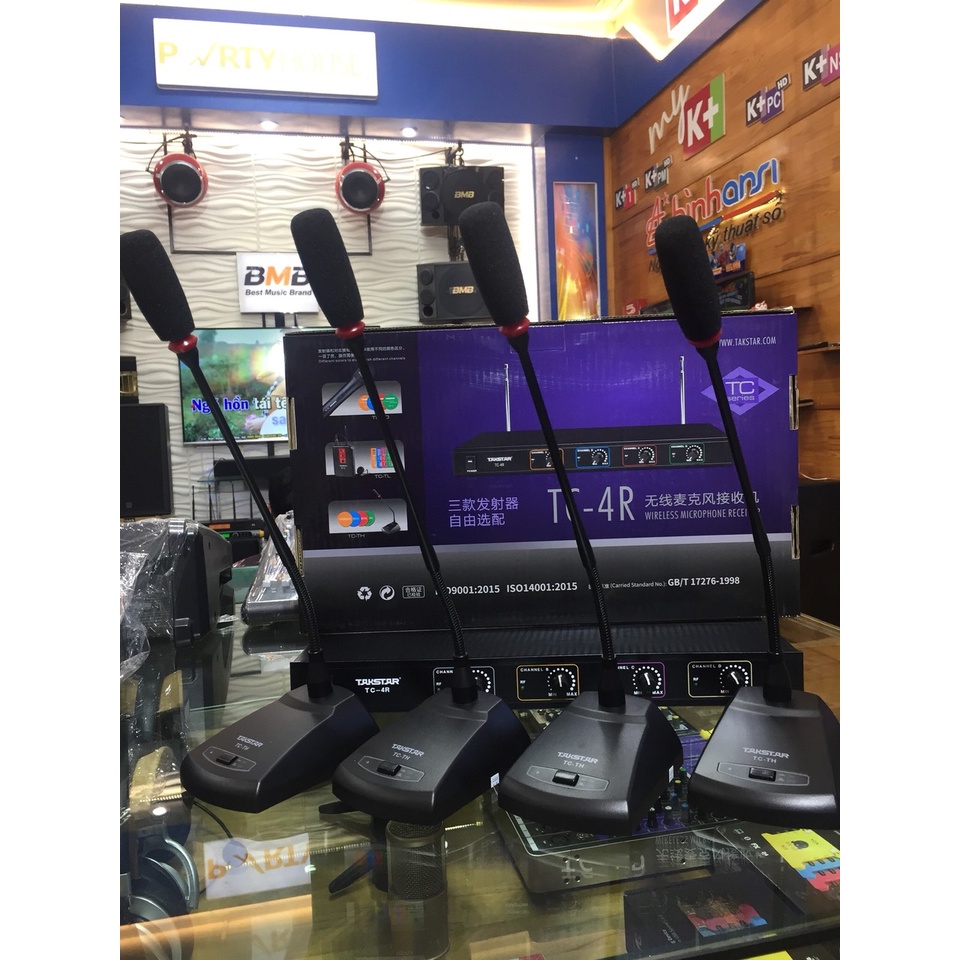 Mic hội nghị không dây Takstar TC-4R ( Bộ 4 micro hội thảo không dây ) Hàng chính hãng