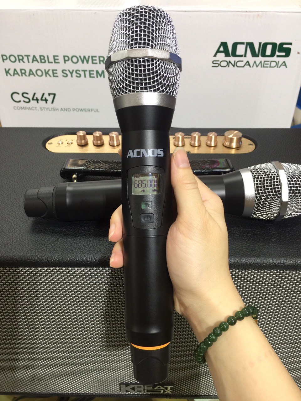 Loa karaoke xách tay ACNOS CS447, loa bluetooth di động chính hãng Sonca media