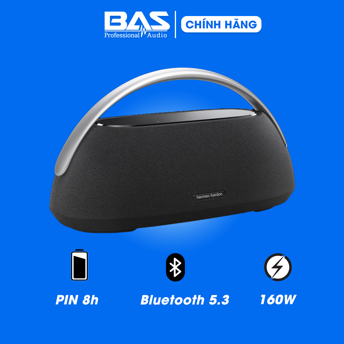 Loa Harman Kardon Go Play 3, Công suất 160W, Pin 8h, Bluetooth 5.3, AUX