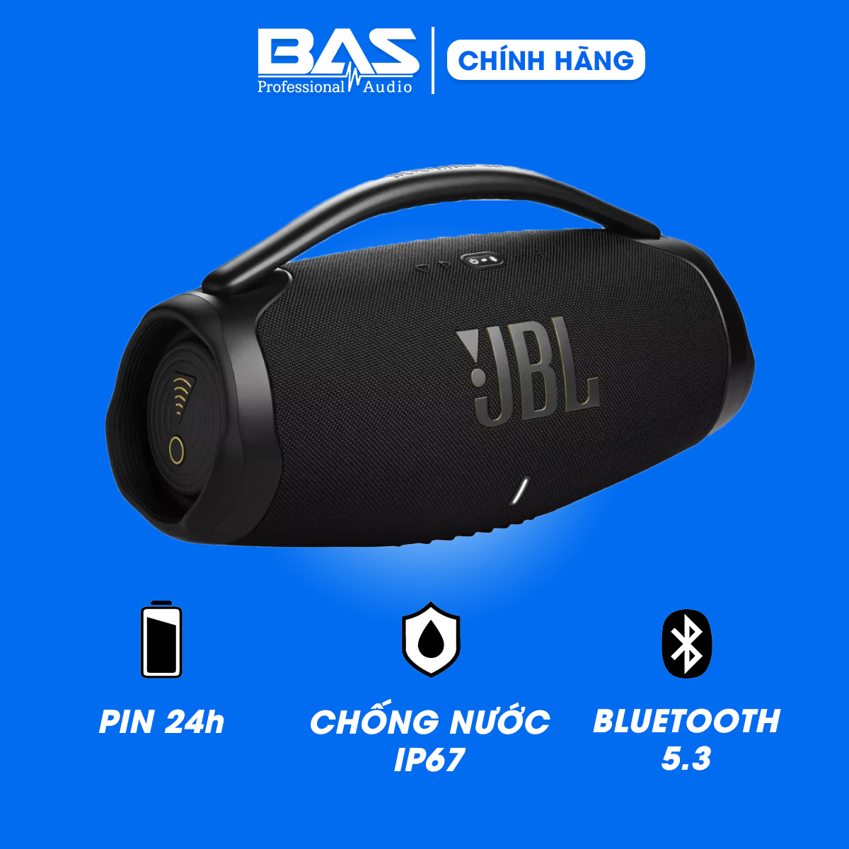 Loa JBL Boombox 3, Pin 24h, Công Suất 180W (AC), IP67, Bluetooth 5.3