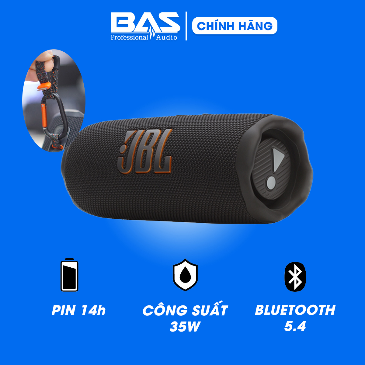 Loa JBL Flip 7 Chính Hãng, Pin 16 Giờ, Chống Nước IP68, Bluetooth 5.4, New 2025