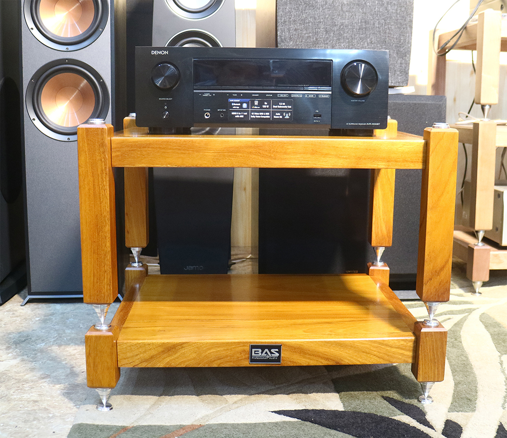 Kệ audio chống rung, kệ âm thanh cao cấp gỗ gõ đỏ nguyên tấm