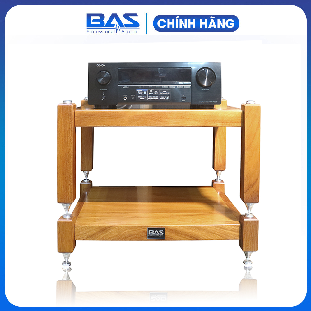 Kệ audio chống rung, kệ âm thanh cao cấp gỗ gõ đỏ nguyên tấm