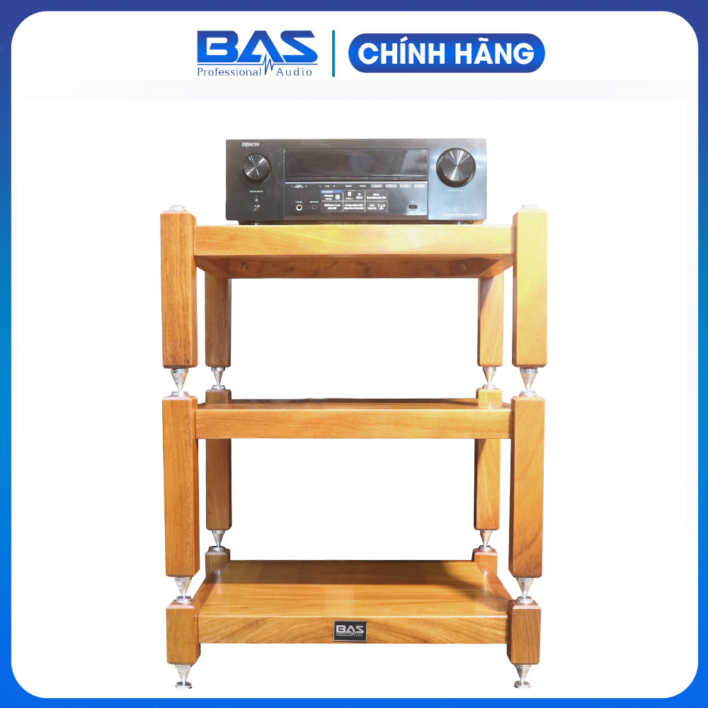 Kệ audio chống rung, kệ âm thanh cao cấp gỗ gõ đỏ nguyên tấm
