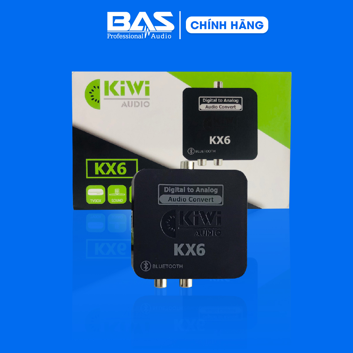 Bộ chuyển đổi âm thanh hỗ trợ bluetooth kiwi KX6, bộ giải mã tín hiệu âm thanh từ tivi xuống dàn karaoke, chính hãng