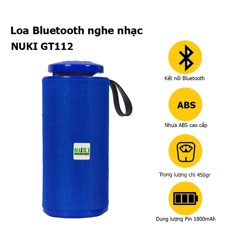 Loa bluetooth Nuki GT112, loa di động cầm tay gọn nhẹ