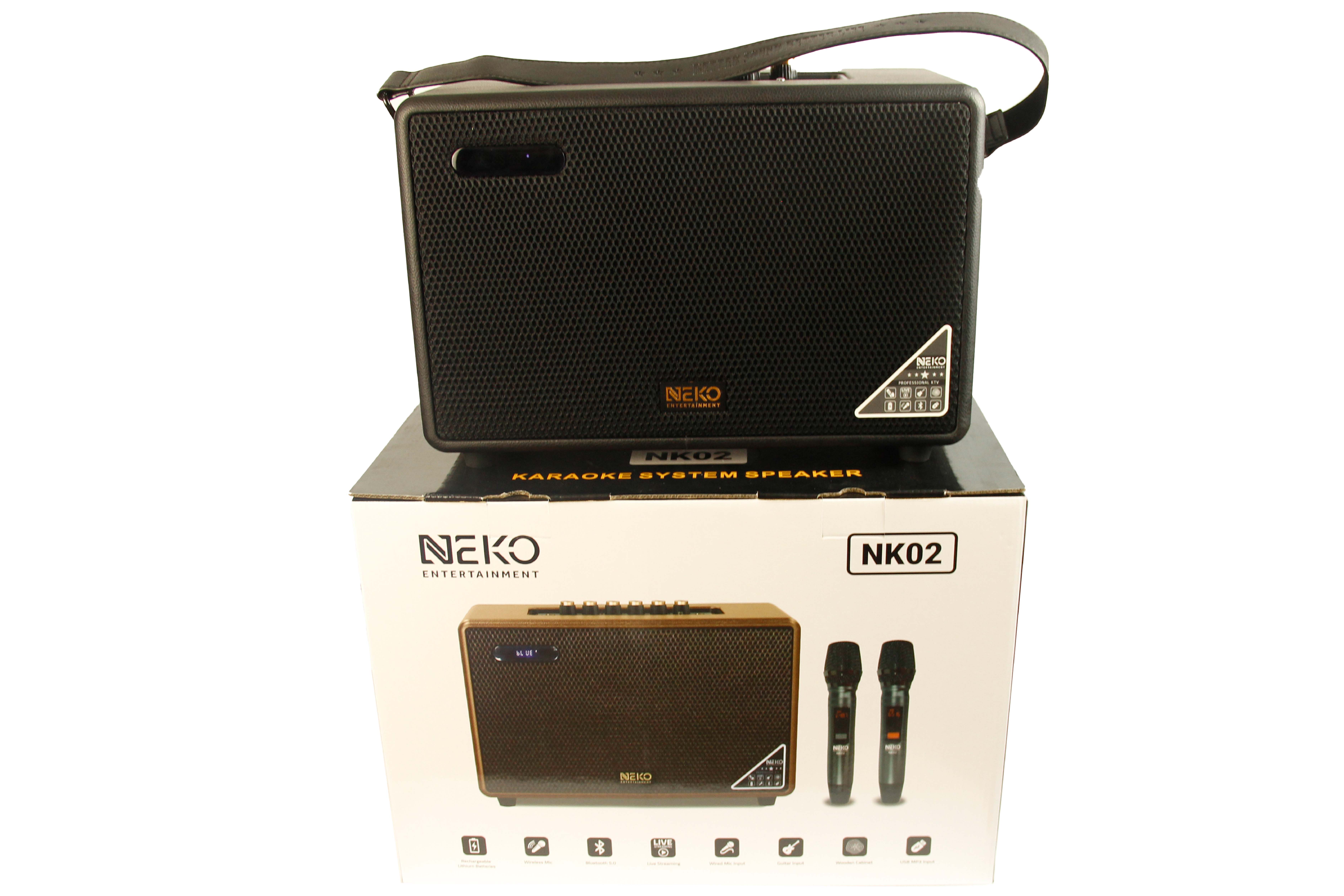 Loa karaoke xách tay NEKO NK02, loa karaoke bluetooth xách tay kèm 2 micro