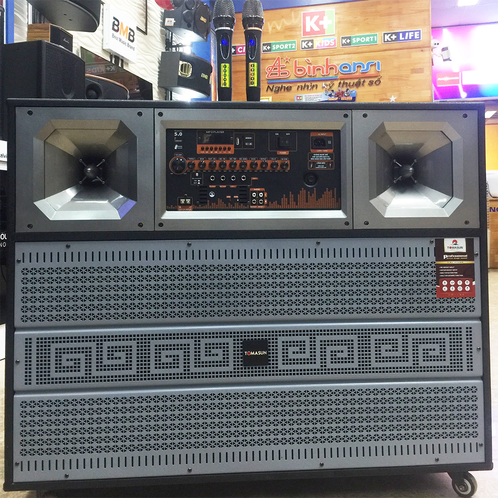Loa karaoke di động 2 Bass 40 Tomasun TMS-2B40Plus, công suất 300W