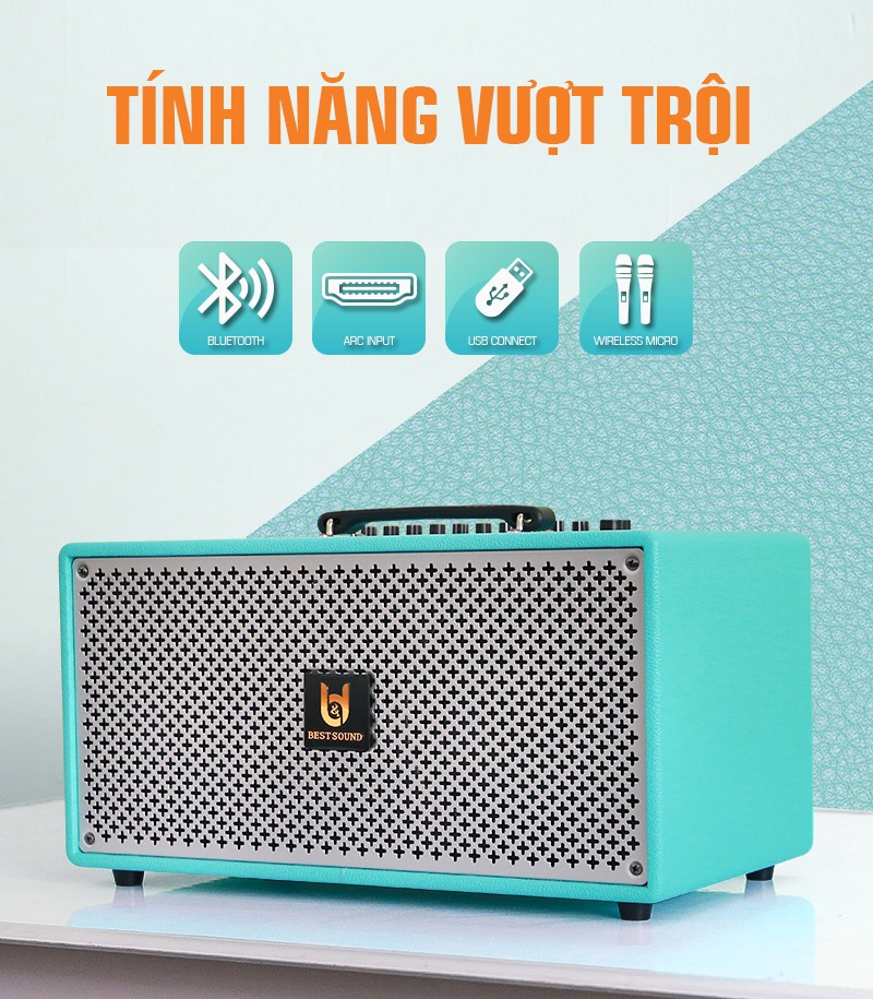 loa karaoke di động BestSound M6S, loa xách tay công suất lớn 480W