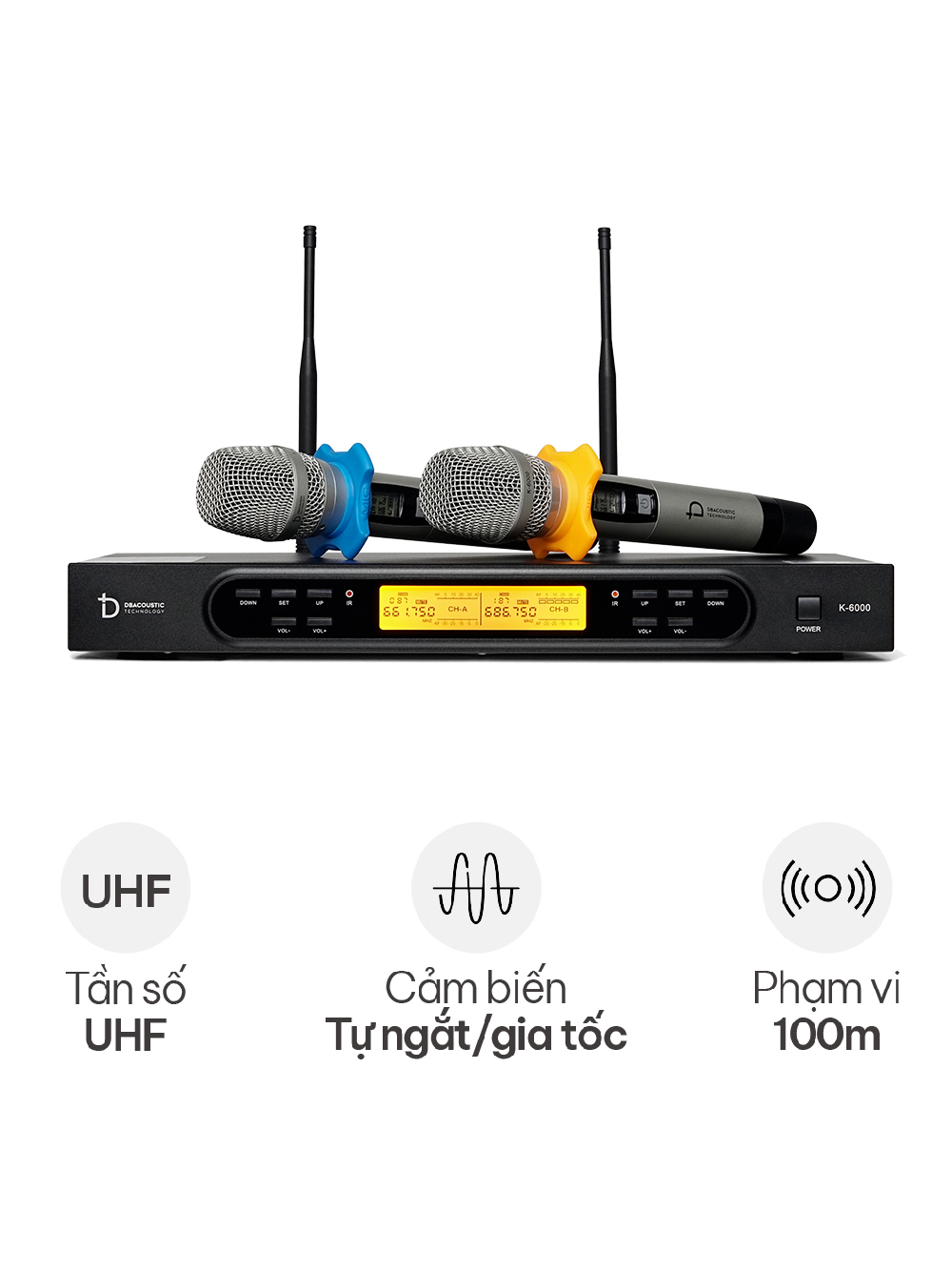 Micro không dây dBacoustic K6000, mic hát karaoke không dây, hội trường