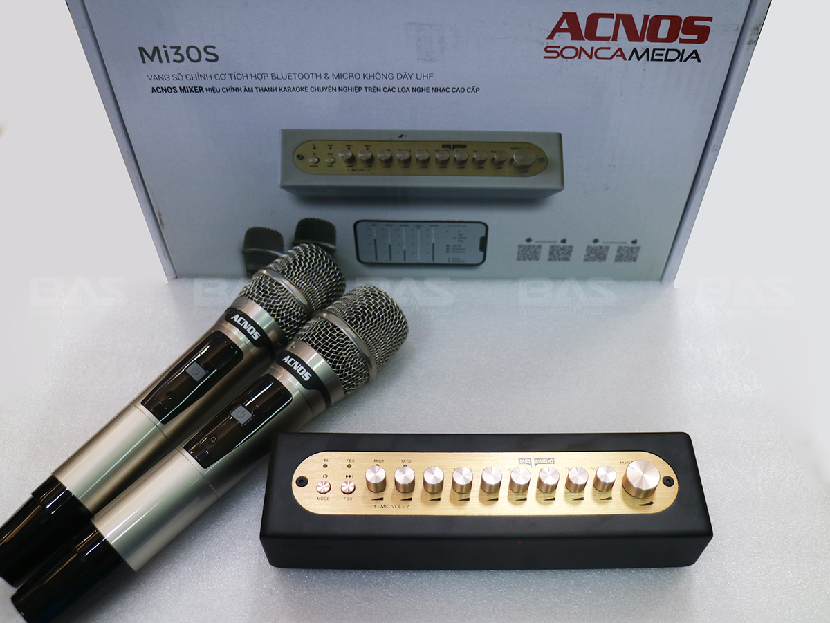 Mi30S Micro kèm vang số chỉnh cơ tích hợp bluetooth, mic không dây cho loa karaoke di động