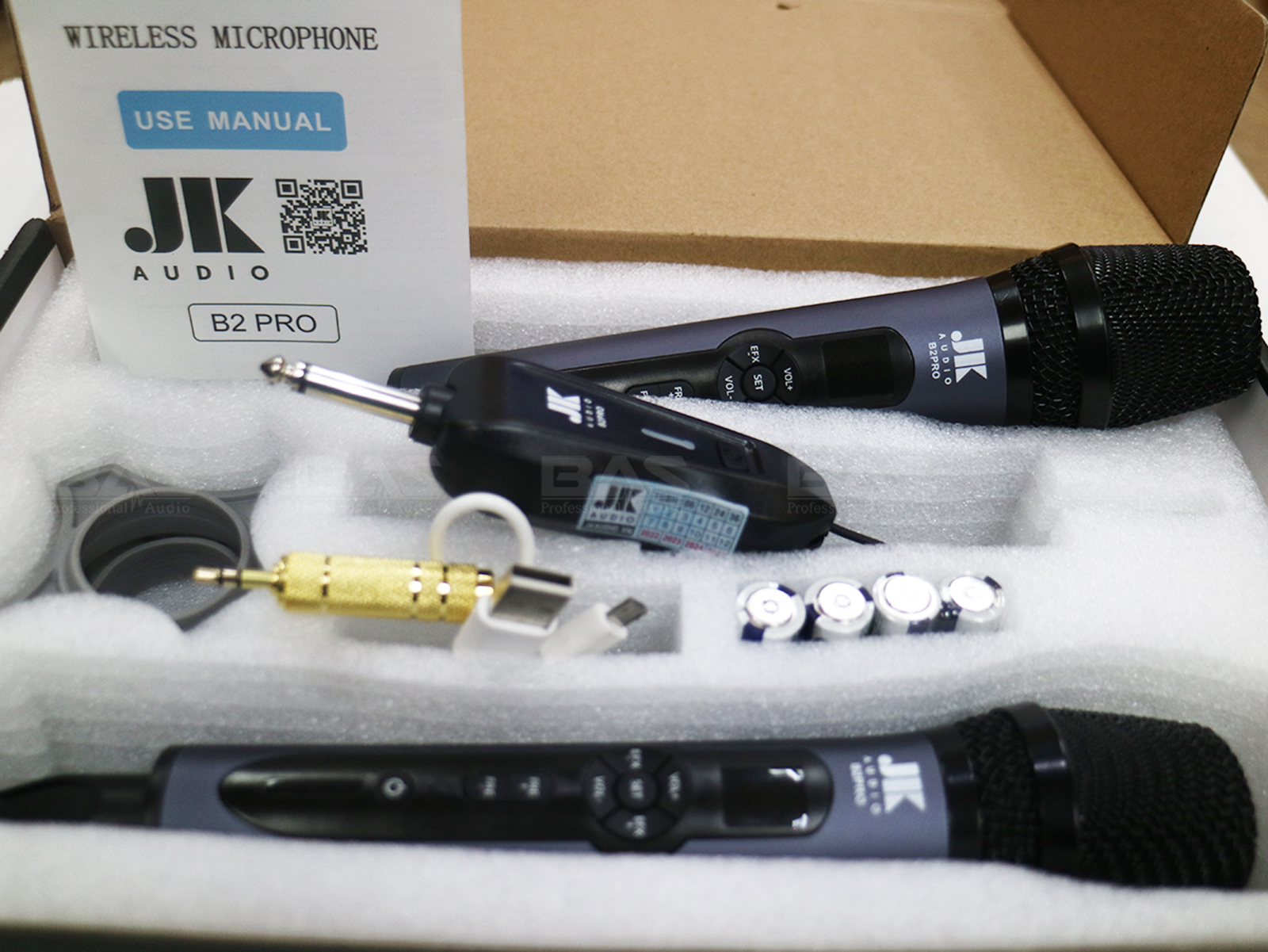 Micro JK Audio B2 Pro, mic không dây tích hợp Echo sử dụng cho loa di động, loa kéo