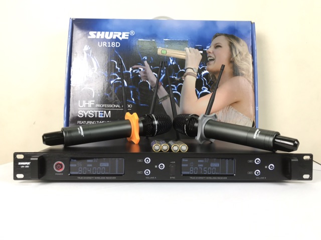 micro không dây shure UR18D, mic hát dành cho dàn âm thanh chuyên nghiệp