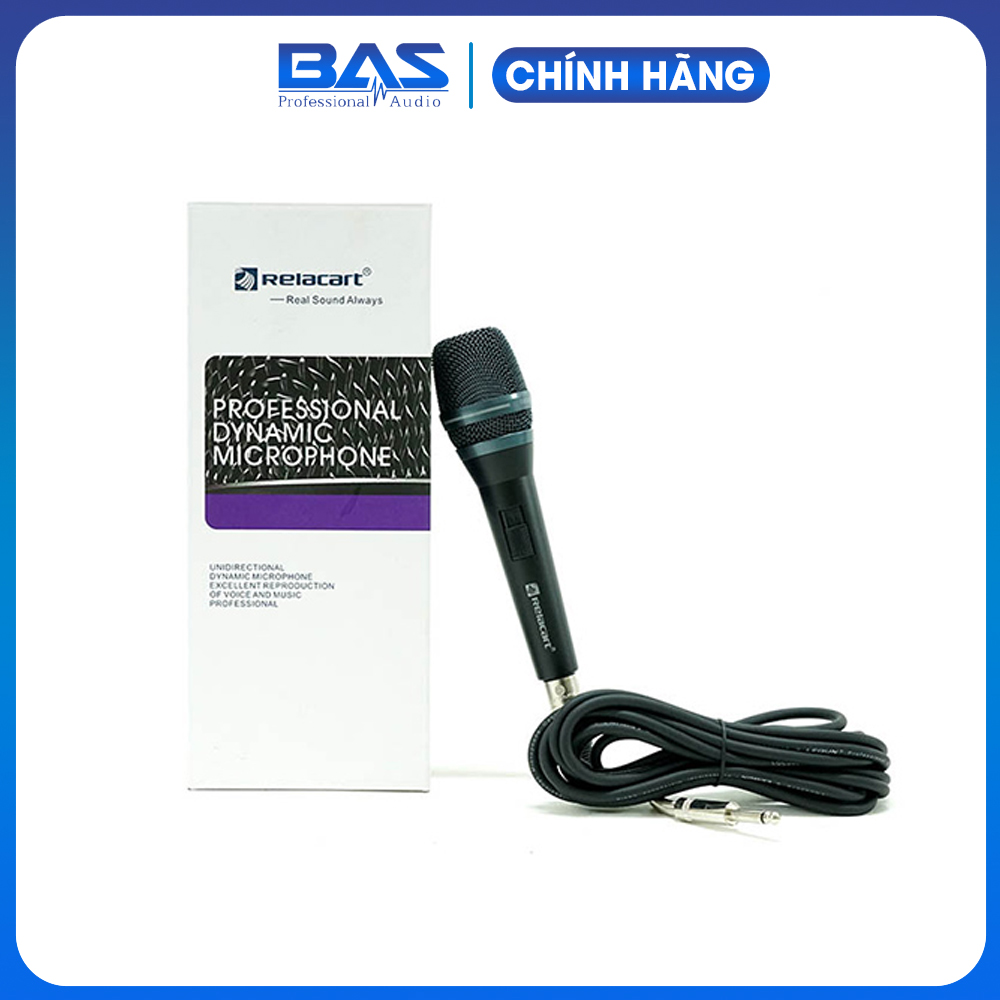 Mic karaoke Relacart SM300P, mic có dây cao cấp cho dàn karaoke gia đình, phòng trà, acoutic, hàng chính hãng, bảo hành 12 tháng