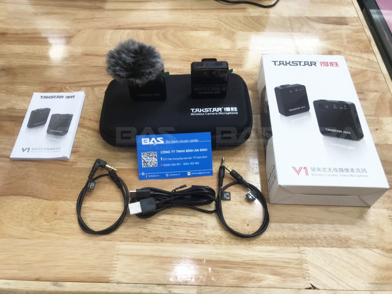 Micro thu âm cài áo Takstar V1, mic ghi âm lọc tạp âm không dây